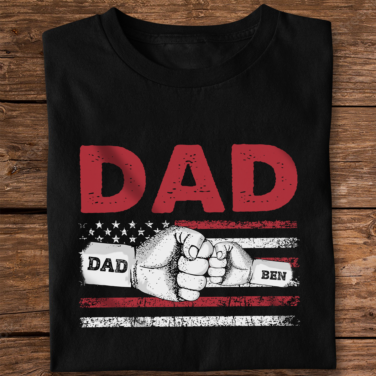 Custom Name Dad With Kids Hand-in-Hand Dark Shirt ¨C Personalized Father¡¯s Day Gift LM32 899613