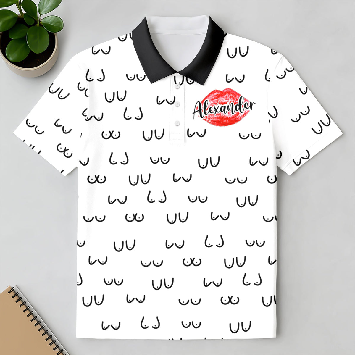 Custom Name Funny Women Breast Doodle Personalized Polo Shirt Funny Gift For Men HA75 898742