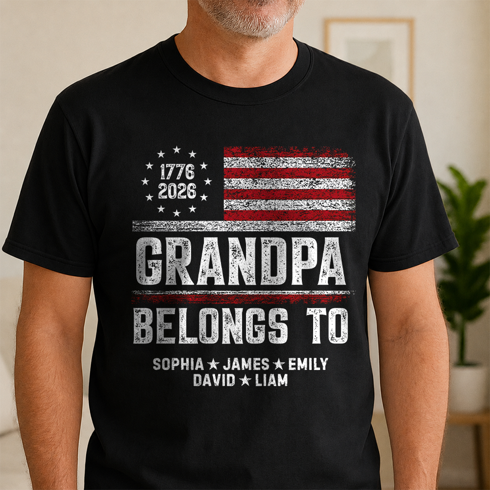 Personalized Papa Belongs To Dark Shirt USA 250 Years Anniversary Patriotic Gift TH10 169885