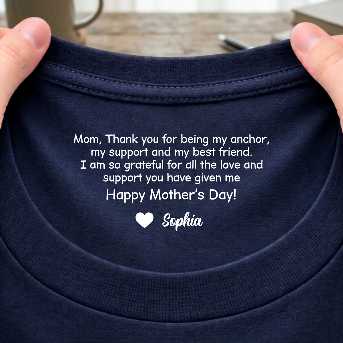 Mom, Thank You For Being My Best Friend Neck Print Tee Personalized Mother¡¯s Day Quote Shirt CH07 910942