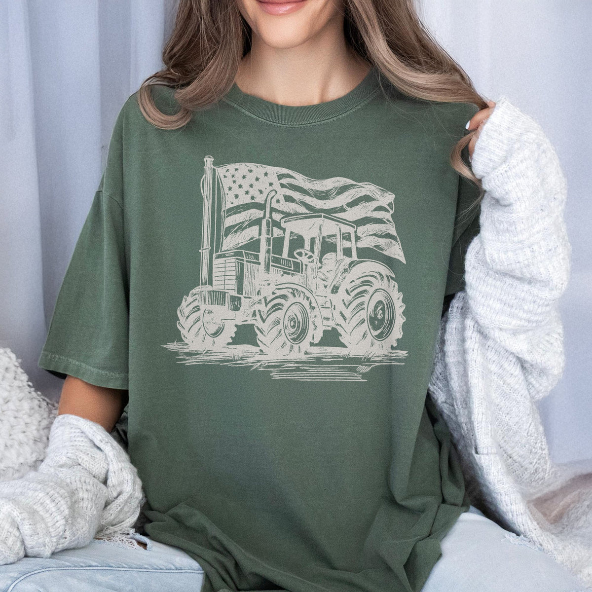 American Flag Tractor Comfort Shirt USA Independence Day Gift LM32 669217