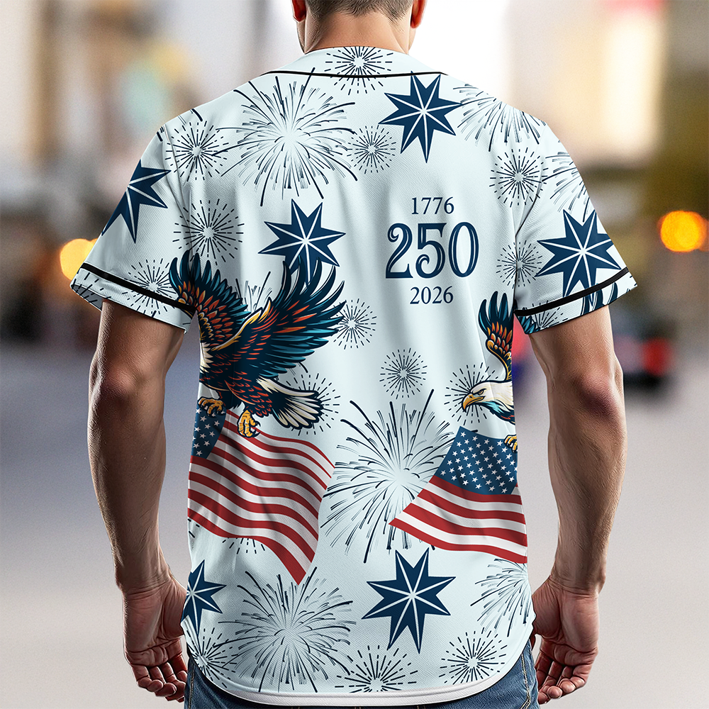 Personalized USA 250 Anniversary Eagle 1776-2026 Jersey Shirt TH10 170185