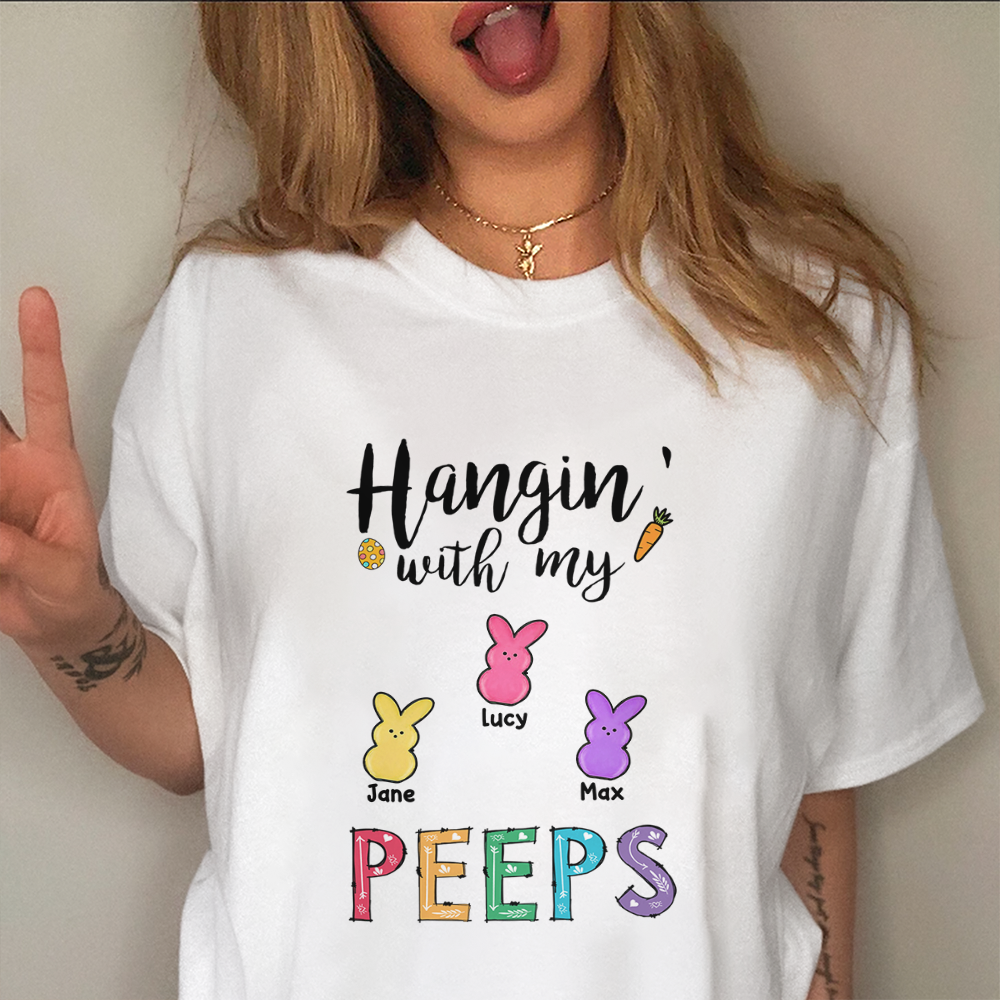 Hangin¡¯ With My Peeps Easter Bright Shirt Personalized Gift For Easter Day HO82 901210