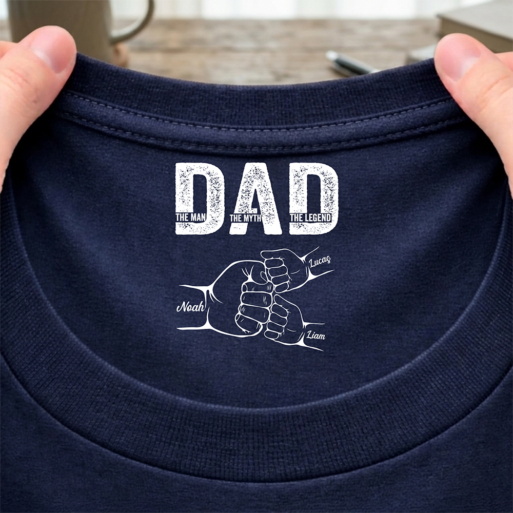 Custom Name Dad The Man The Myth The Legend Back Neck Shirt Personalized Father's Day Gift HA75 920792