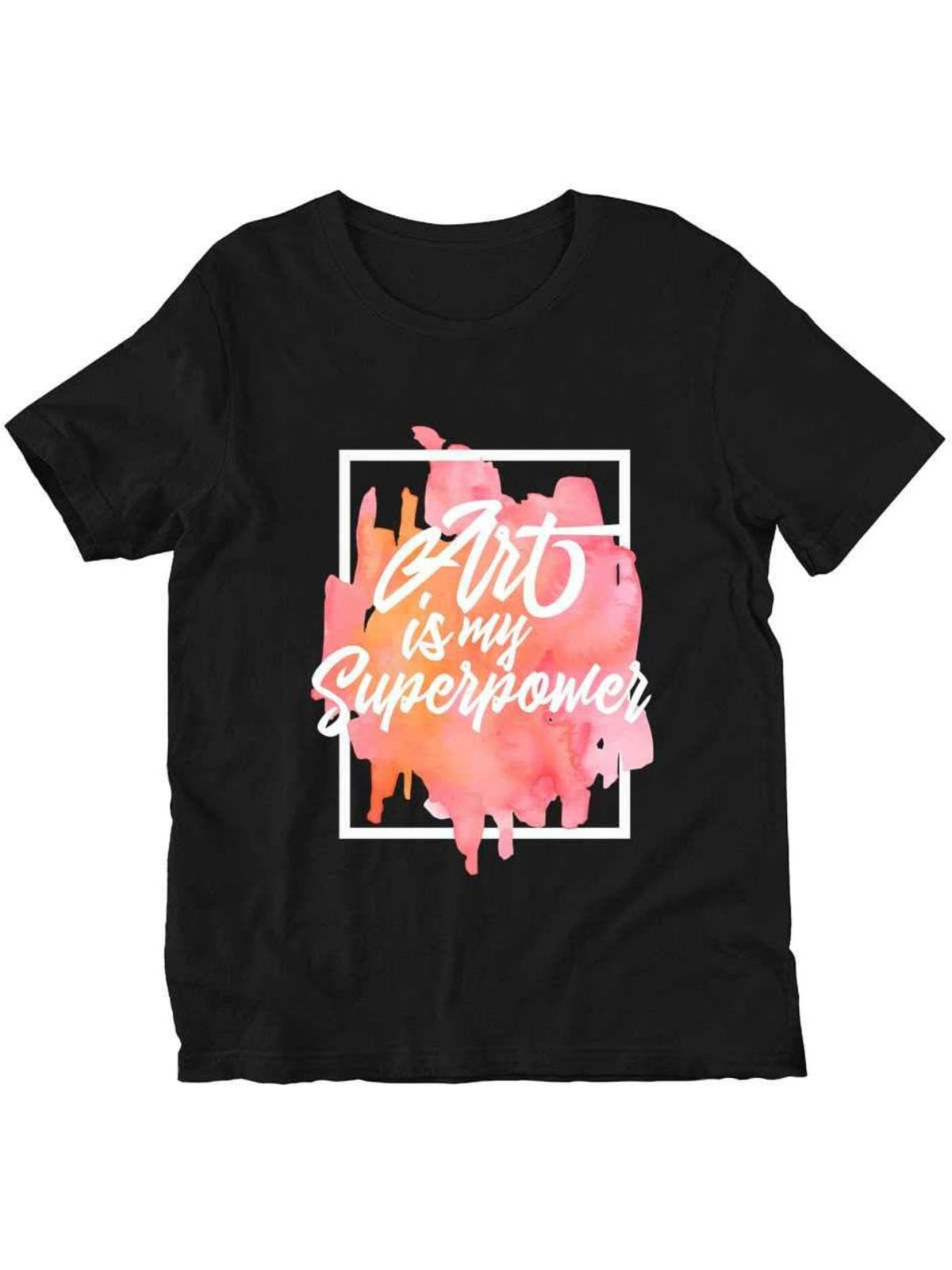 Art is My Superpower Funny Artist Gift Retro Trendy Printed T-shirt, Men's Casual and Comfortable T-shirt Summer, Men's Short-sleeved Top for Everyday Activities Birthday Gift Valentine's Day Gift to Men