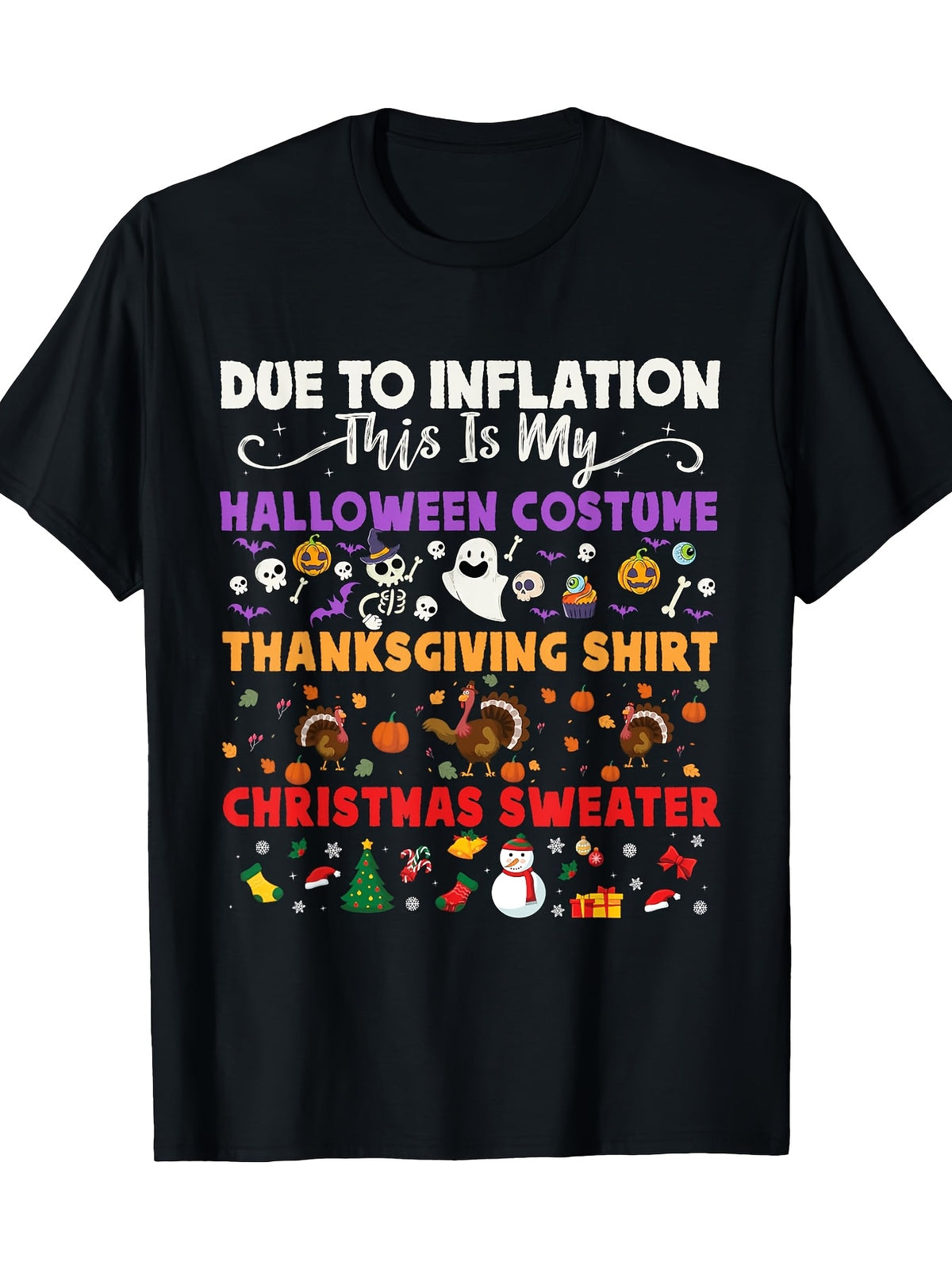 My Spooky Halloween, Thanksgiving, Ugly Christmas Costume T-shirt 100% 180g