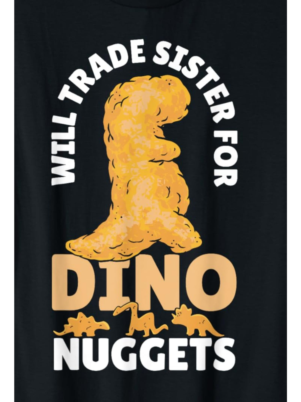 "Will Trade Sister for Chicken Nuggets" Funny Retro Printed T-Shirt - Men's Casual Comfortable Cotton Tee, Short-Sleeved Summer Top, Ideal Birthday Gift, Everyday Activities, Trendy