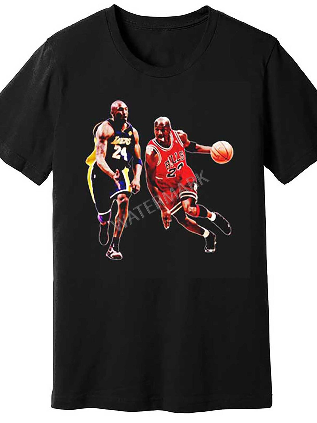 Men's Basketball-Themed Graphic T-Shirt - Black Cotton, Short Sleeve, Round Neck, Dynamic Player Design, Machine Washable