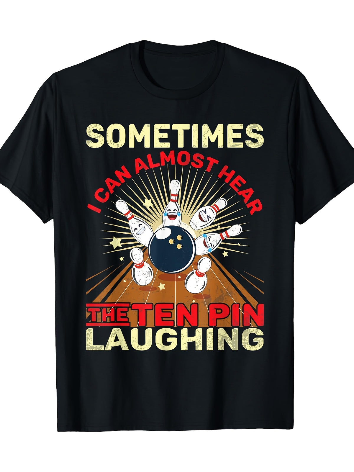 Funny Bowling Lover Ten Pin Graphic for Women and Men Bowler T-shirt 100% Cotton 180g