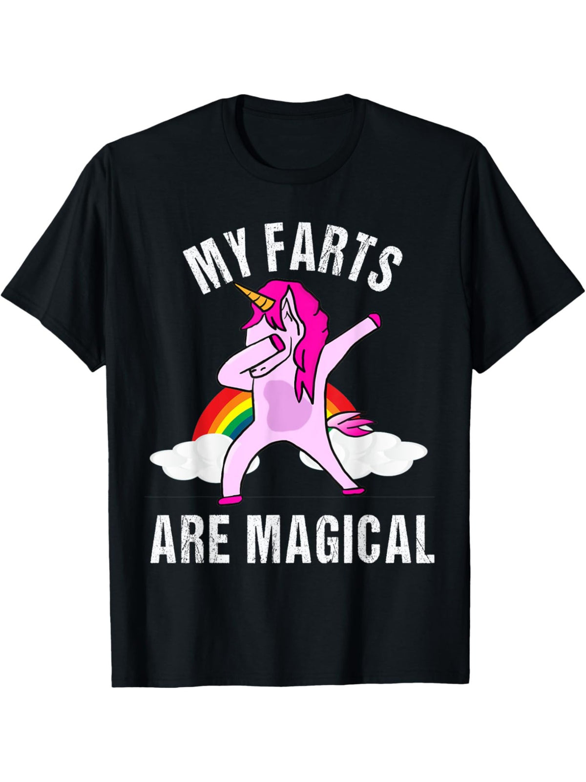 My Farts Are Magical Funny Unicorn Gag Gift Humor Vintage Printed T-shirt, Men'S Casual and Comfortable T-shirt Summer, Men'S Short-sleeved Top for Everyday Activities Birthday Gift to Men
