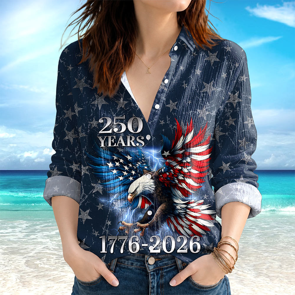 Personalized 250th Anniversary Eagle Patriotic American Blouse Shirt CH07 911814
