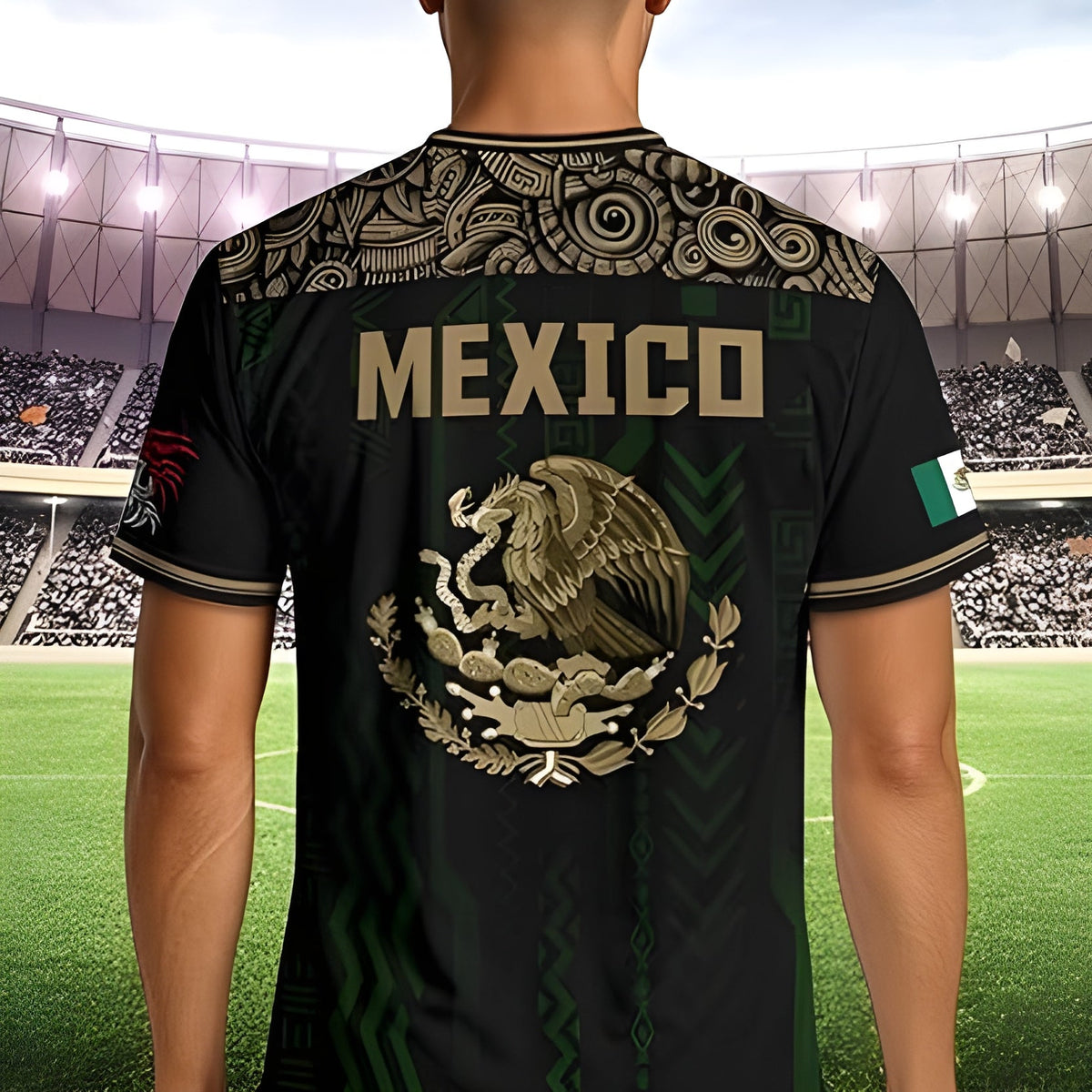 Mexico Soccer Jersey, Mexico Flag Aztec Eagle Jersey Tshirt Sport Lovers LM32 669443