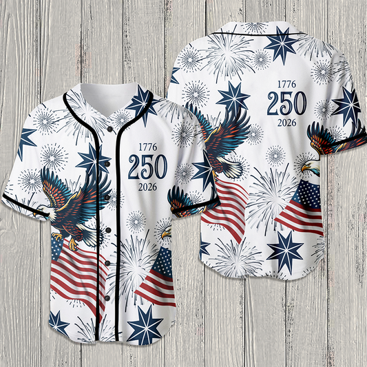 Personalized USA 250 Anniversary Eagle 1776-2026 Jersey Shirt TH10 170185