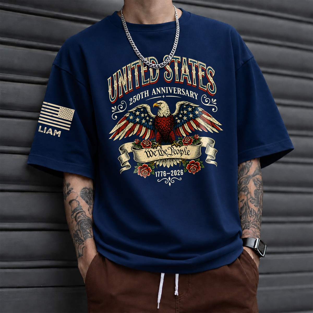 Personalized USA 250th Anniversary Eagle 1776¨C2026 Short Sleeve Print Shirt LM32 669045