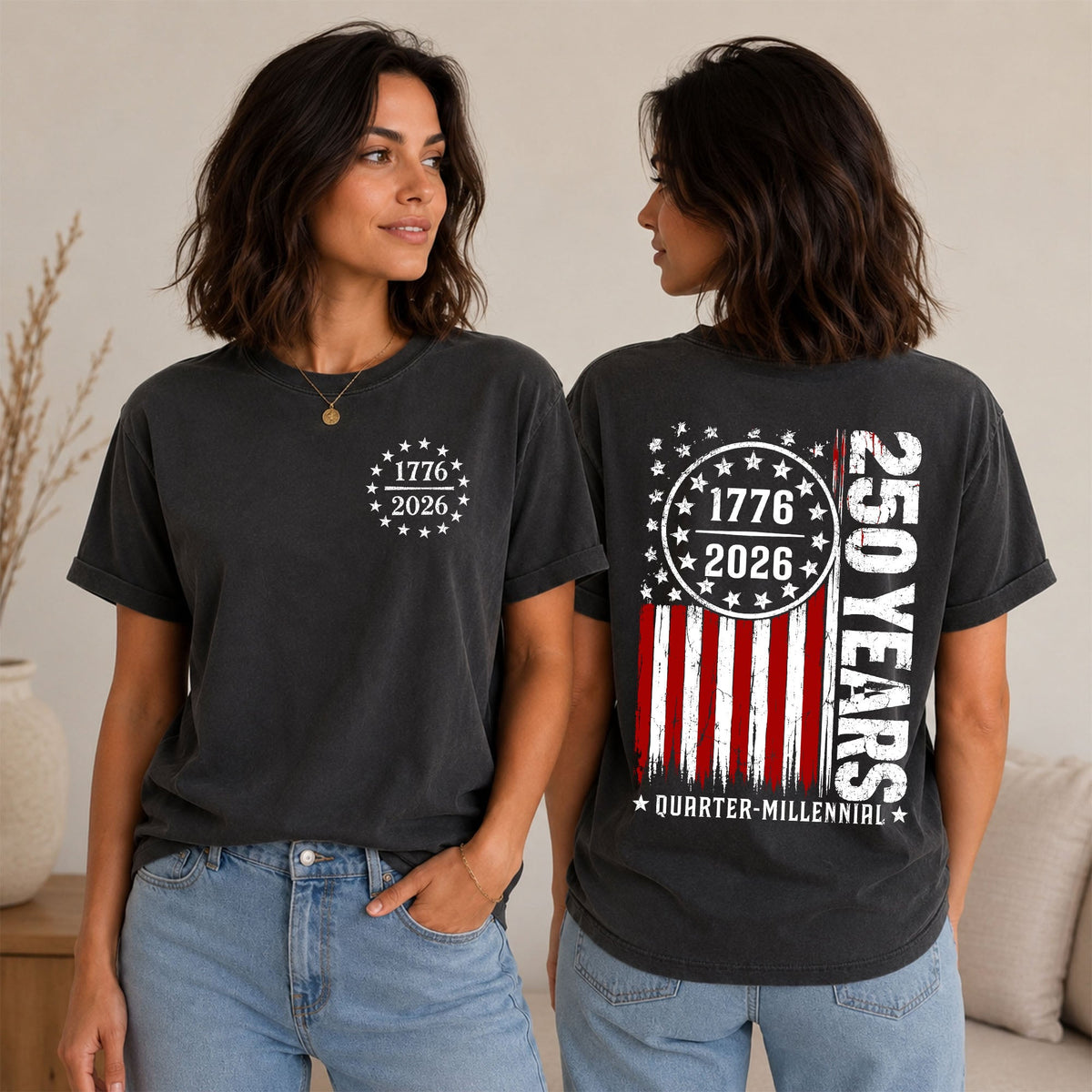USA 250 Years Anniversary 1776-2026 Front & Back Comfort Shirt CH07 911980