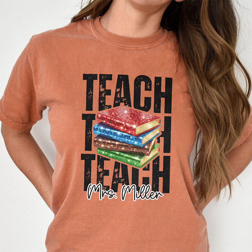 Custom Name Teacher Icon Comfort Shirt - Personalized Back to School Gift LM32 669377