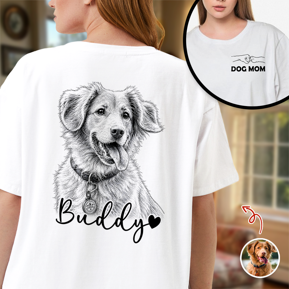 Custom Photo Dog Dad Back & Front Shirt - Personalized Gift for Dog Lovers HO82 902612