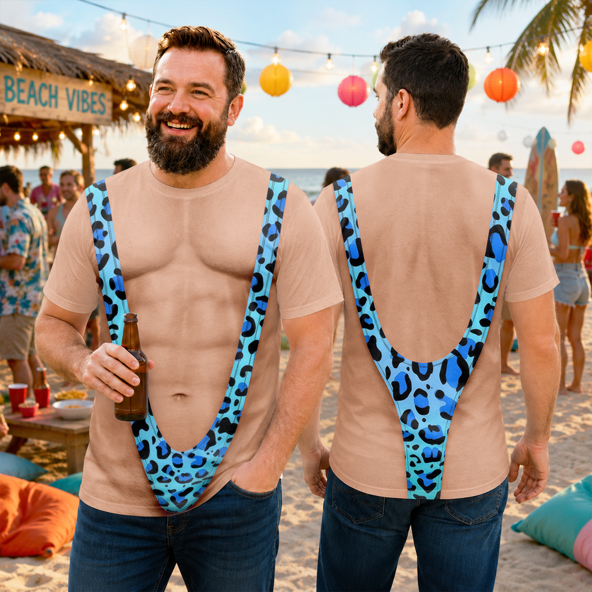 Funny Hairy Body Leopard AOP Shirt CH07 180114