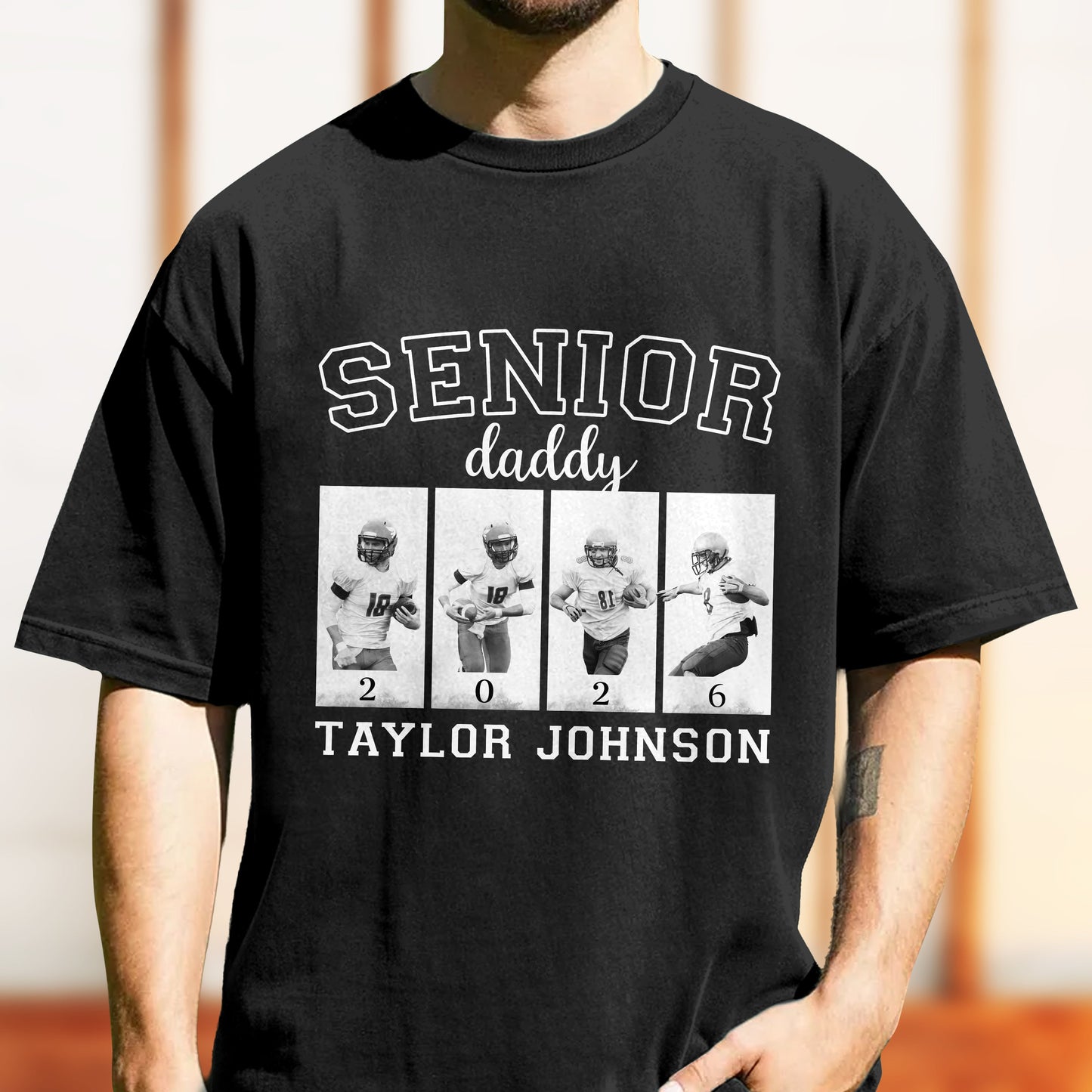 Custom Photo Senior Football Mama Comfort Color Shirt Gifts For Football Mom, Football Lover CH07 899444