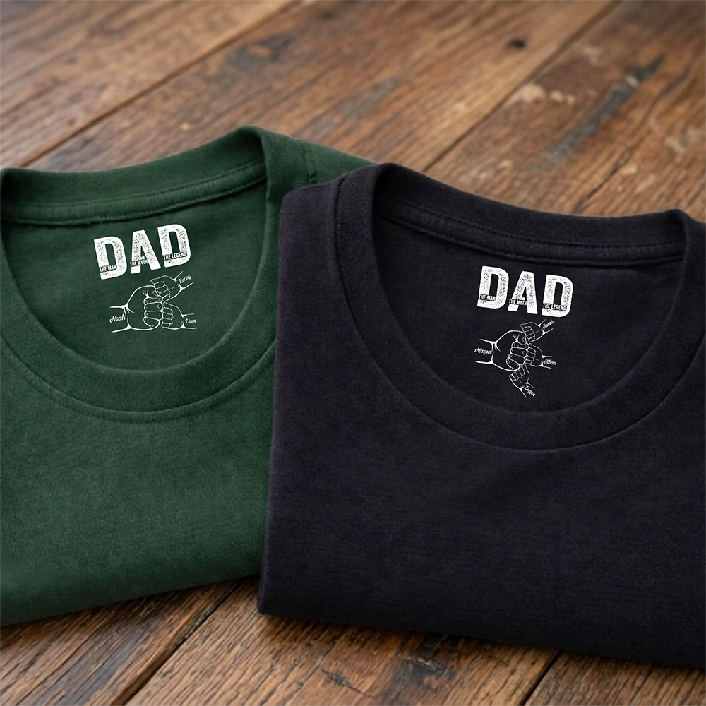 Custom Name Dad The Man The Myth The Legend Back Neck Shirt Personalized Father's Day Gift HA75 920792