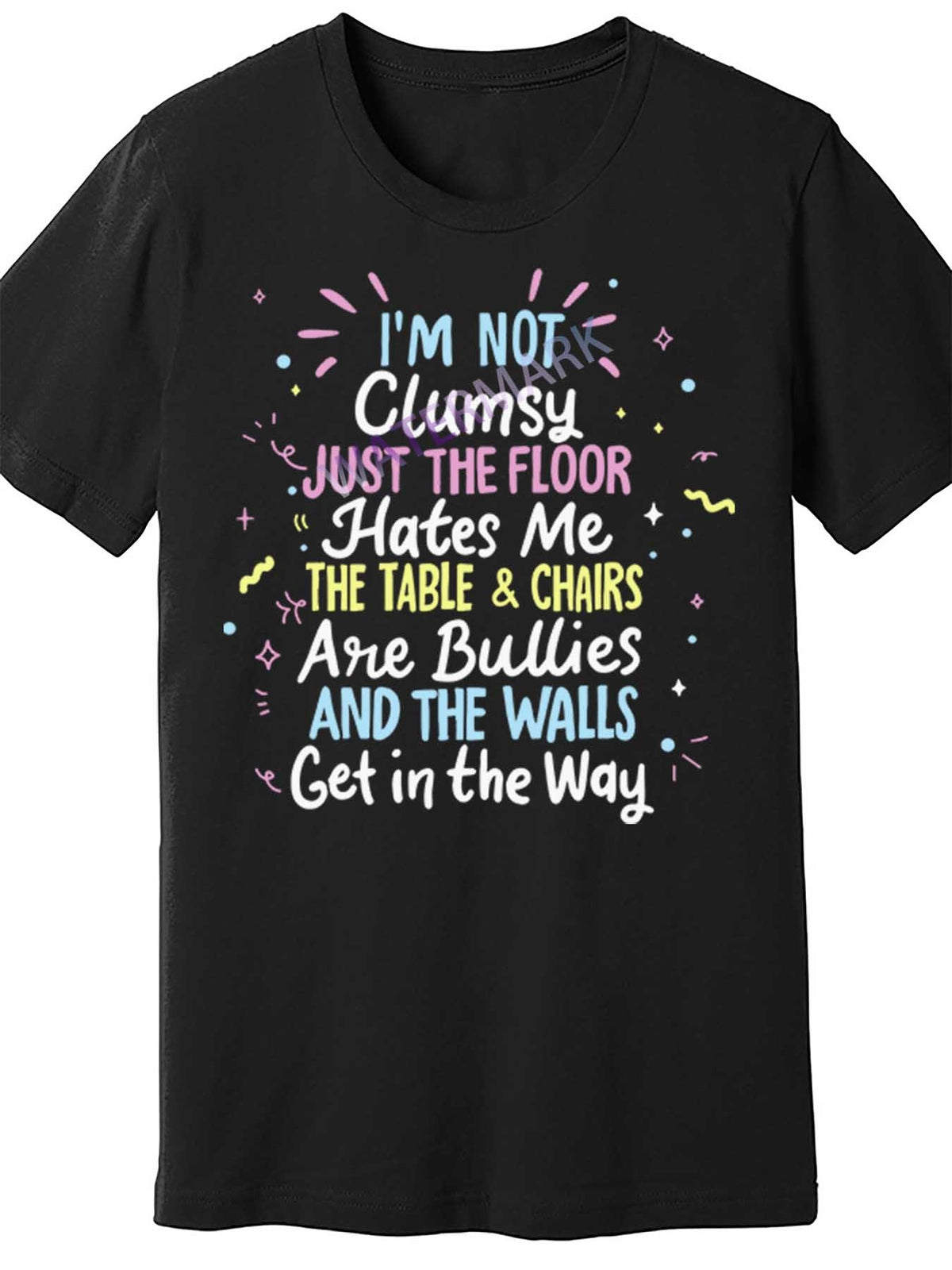 Funny 'I'm Not Clumsy' Men's Short Sleeve T-Shirt - Sarcastic Humor Design, Black Cotton Knit Fabric, Casual Fit, Machine Washable, Perfect for Casual Attire, Funny T Shirts