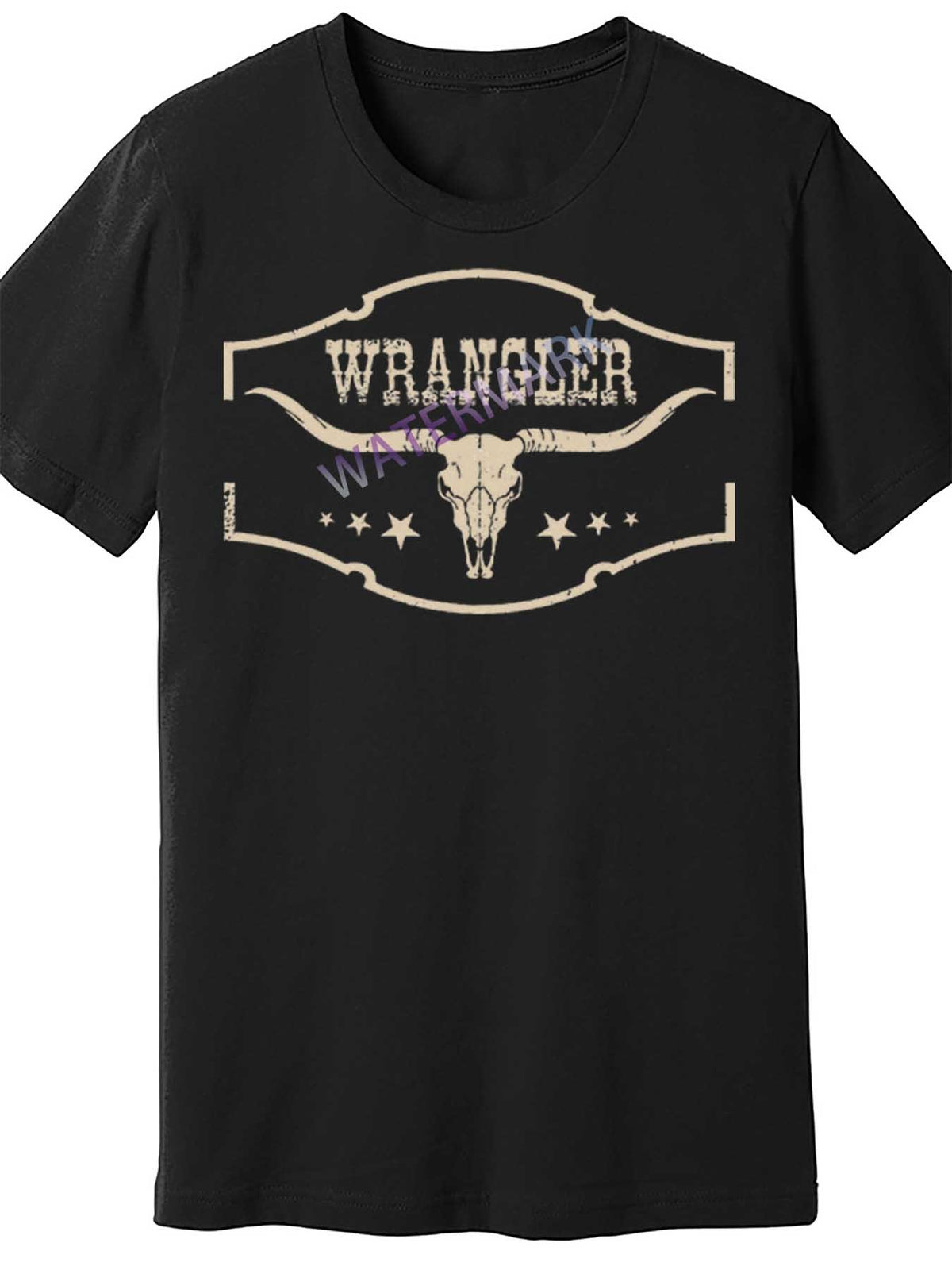 Men's Vintage Wranglers Bull Skull Graphic T-Shirt - Classic Black Cotton, Short Sleeve, Crew Neck, Casual Fit, Summer Apparel | Bold Skull Print | Cotton Fabric, Skull Tshirt