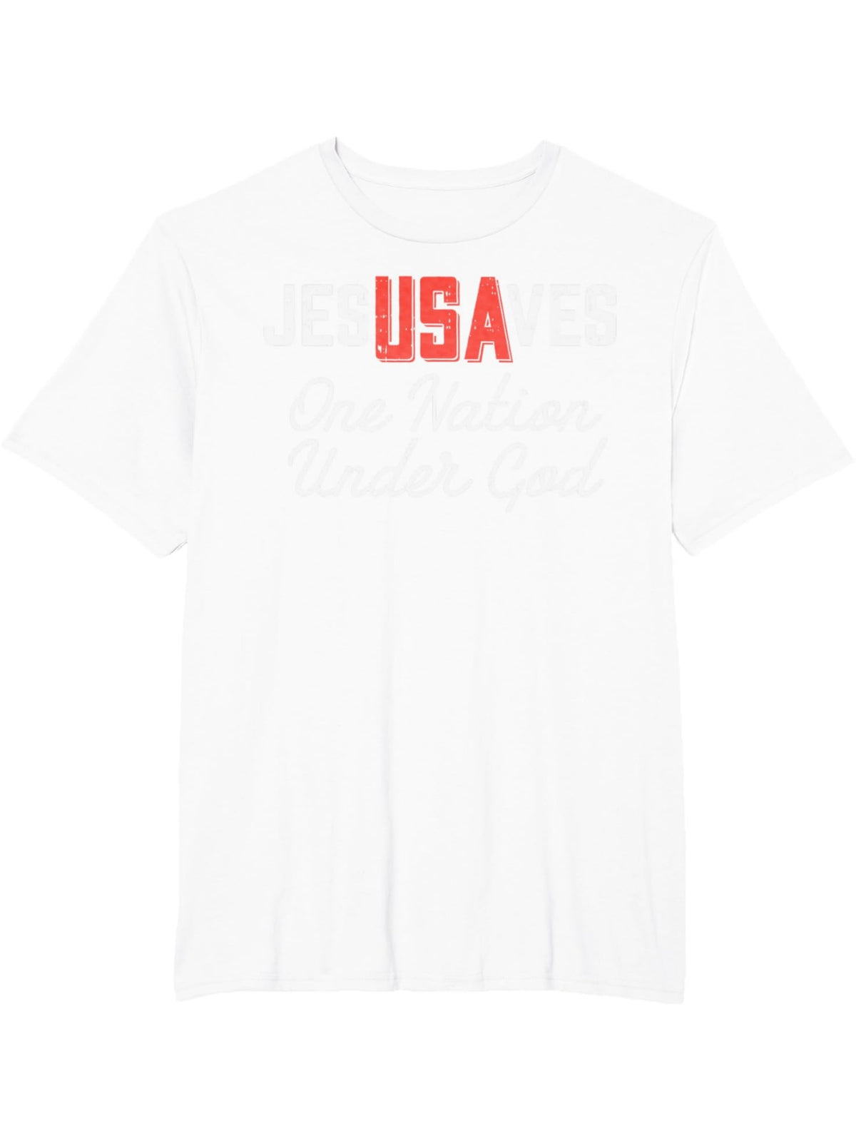 EWHJesus Saves USA One Nation Under God Jesus Christian Gift T-Shirt