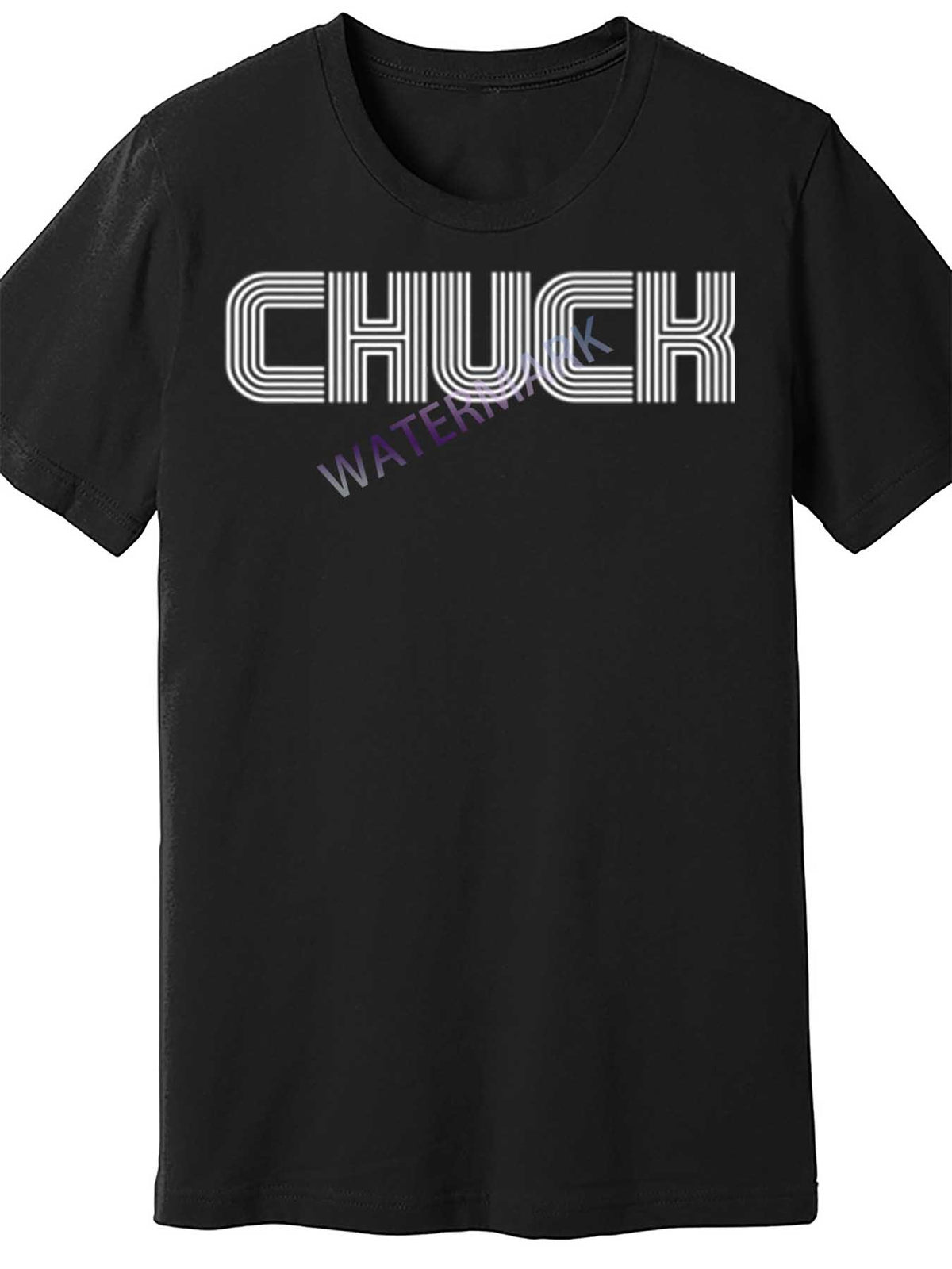 Chuck Name Family Retro 70S 80S Stripe Funny 900399 funny Men's Short Sleeve T-shirt black PR