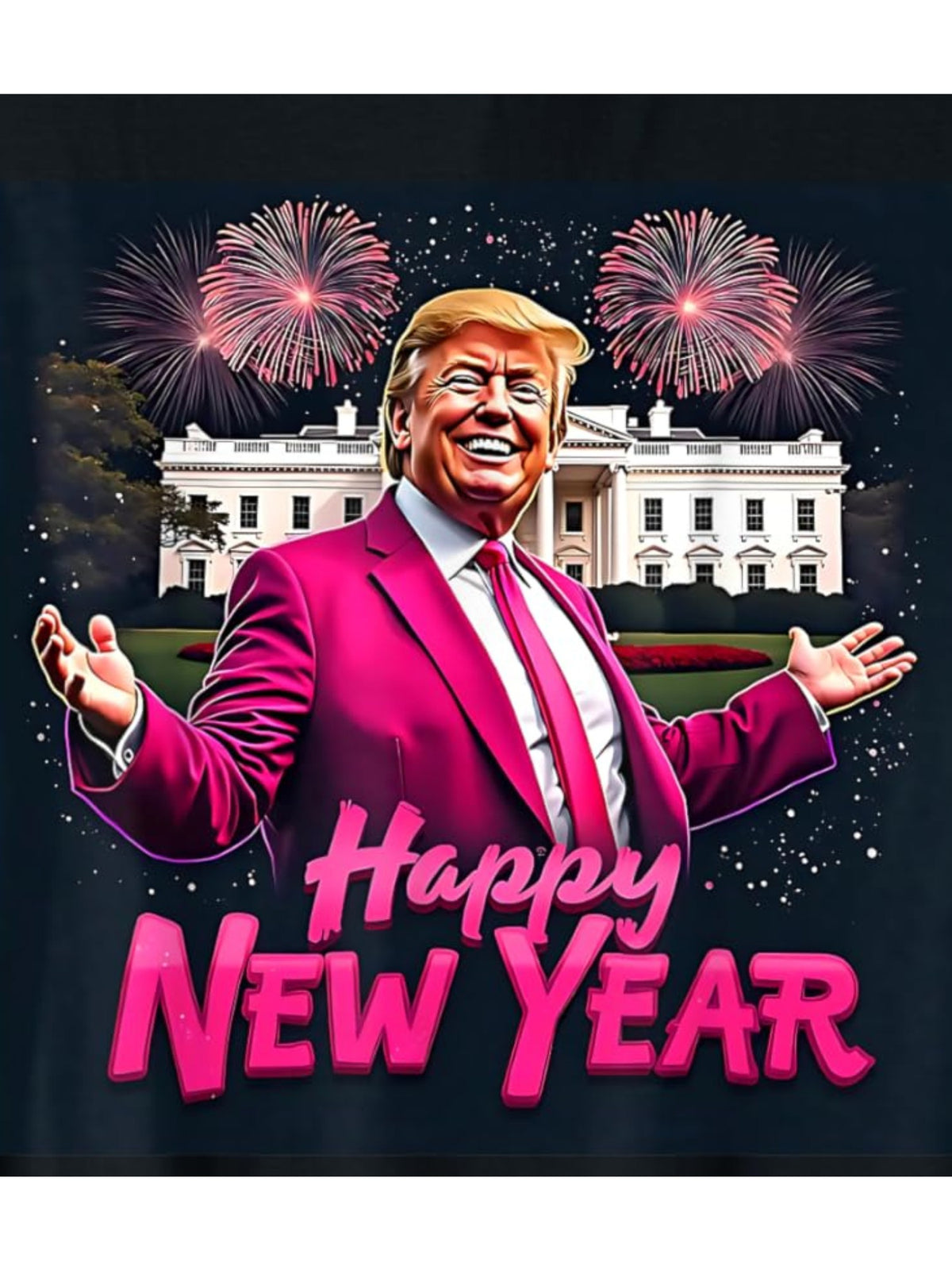 Trump Make New Year Great Again Funny Trump Retro Trendy Printed T-shirt, Men's Casual and Comfortable T-shirt Summer, Men's Short-sleeved Top for Everyday Activities Birthday Gift to Men