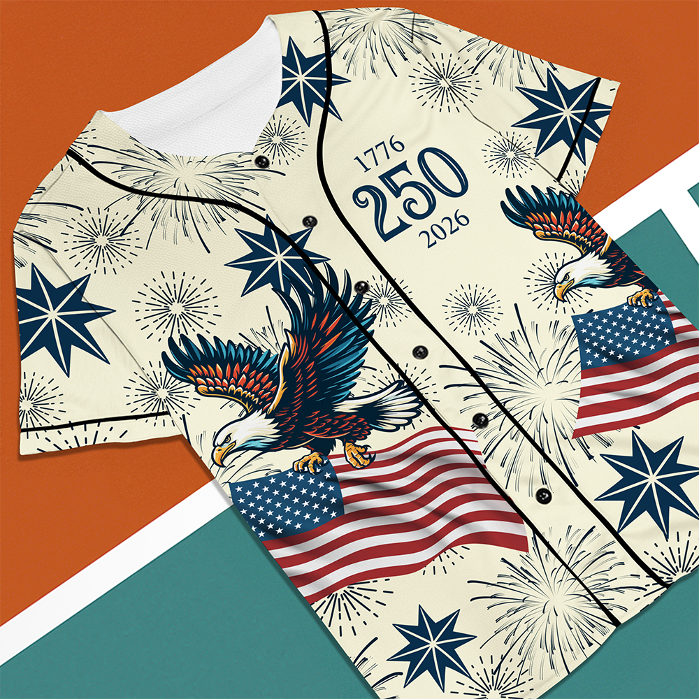 Personalized USA 250 Anniversary Eagle 1776-2026 Jersey Shirt TH10 170185