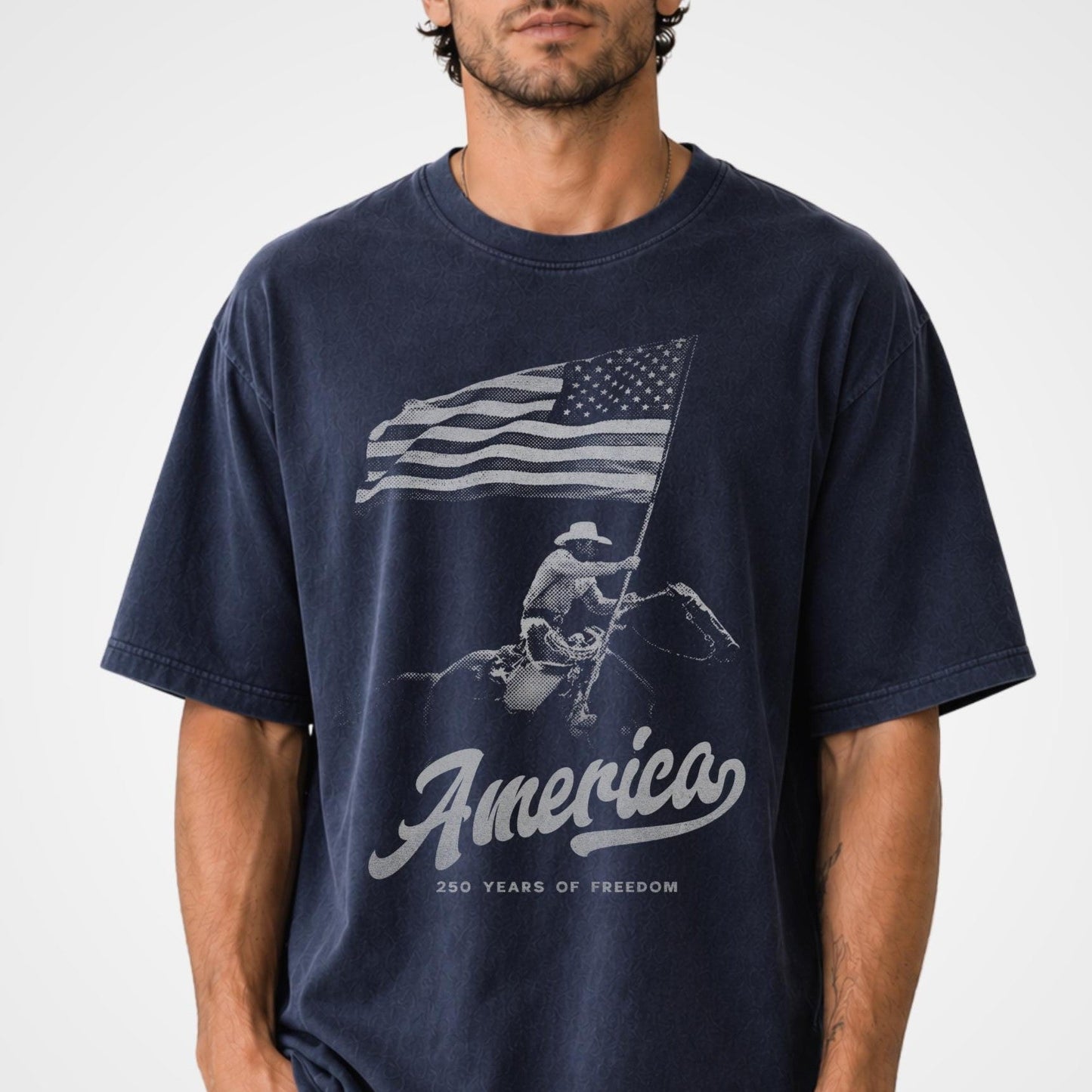 250 Years Of Freedom America Patriotic Cowboy Independence Comfort Shirt LM32 669213