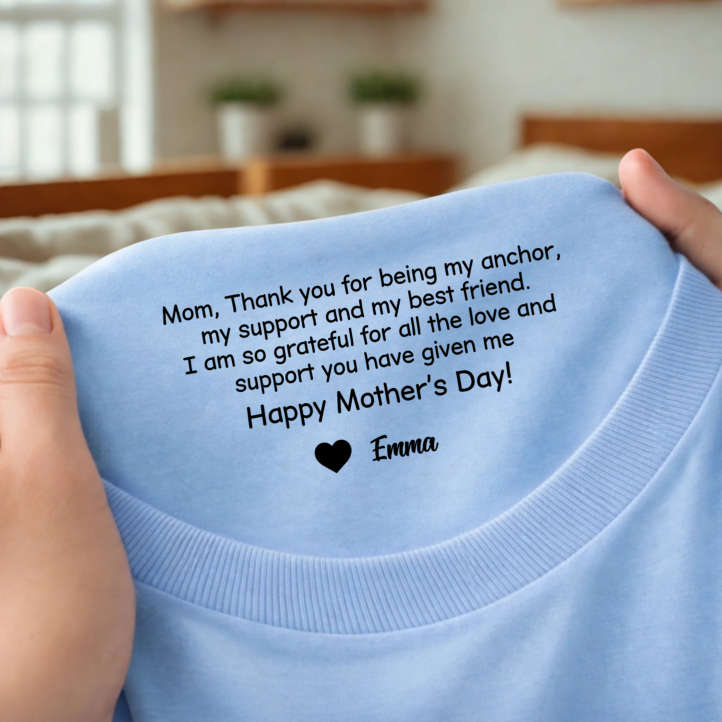 Mom, Thank You For Being My Best Friend Neck Print Tee Personalized Mother¡¯s Day Quote Shirt CH07 910942