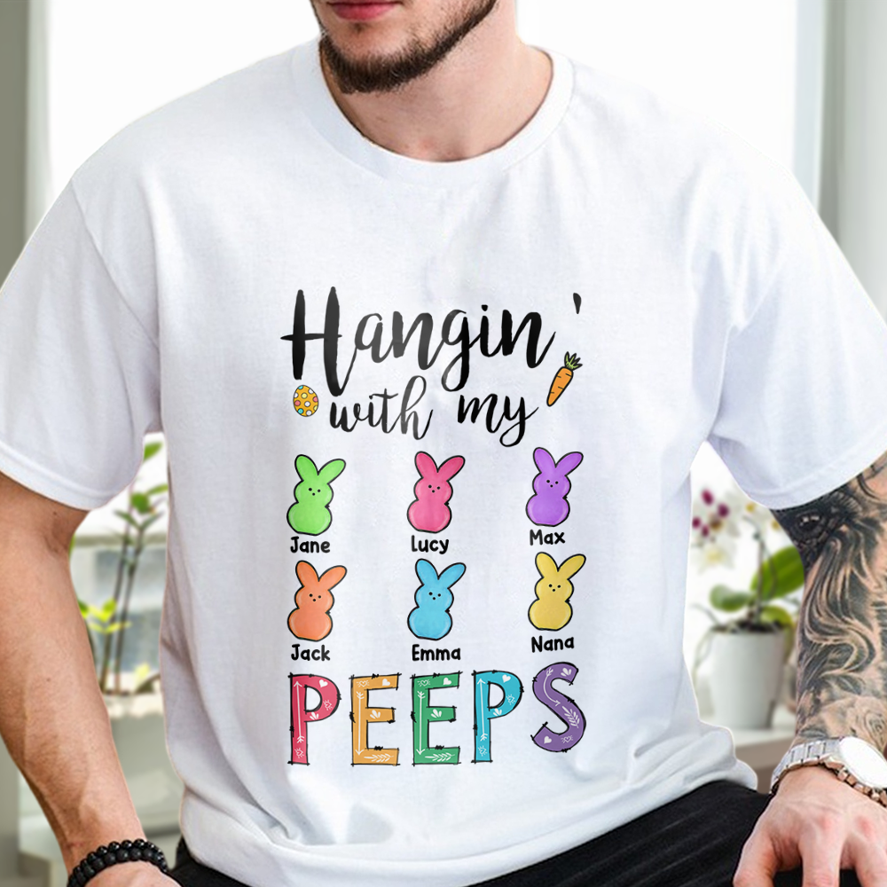 Hangin¡¯ With My Peeps Easter Bright Shirt Personalized Gift For Easter Day HO82 901210