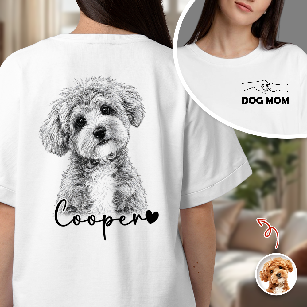 Custom Photo Dog Dad Back & Front Shirt - Personalized Gift for Dog Lovers HO82 902612