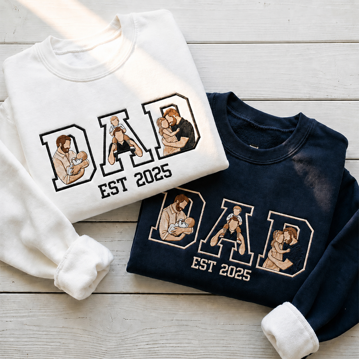 Custom Portrait from Photo Dad Embroidered Sweatshirt - Personalized Father¡¯s Day Gift CH07 911718