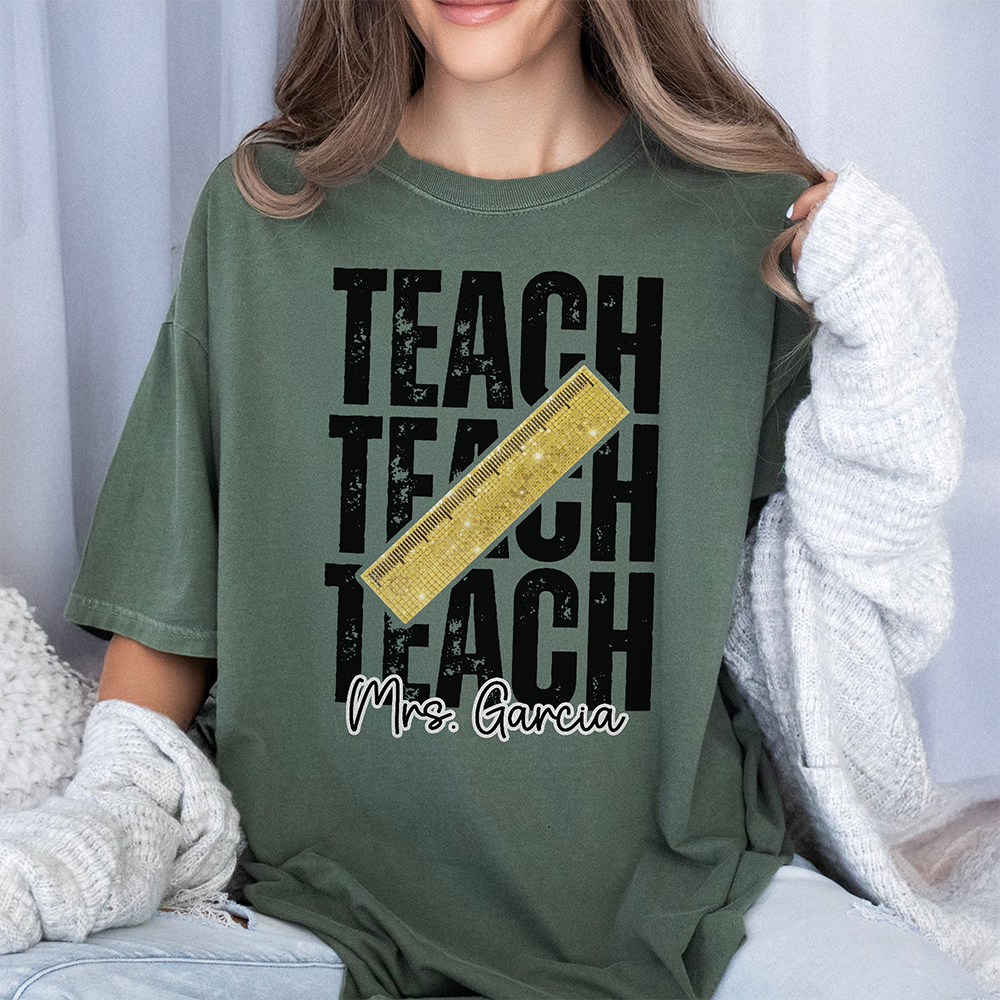 Custom Name Teacher Icon Comfort Shirt - Personalized Back to School Gift LM32 669377