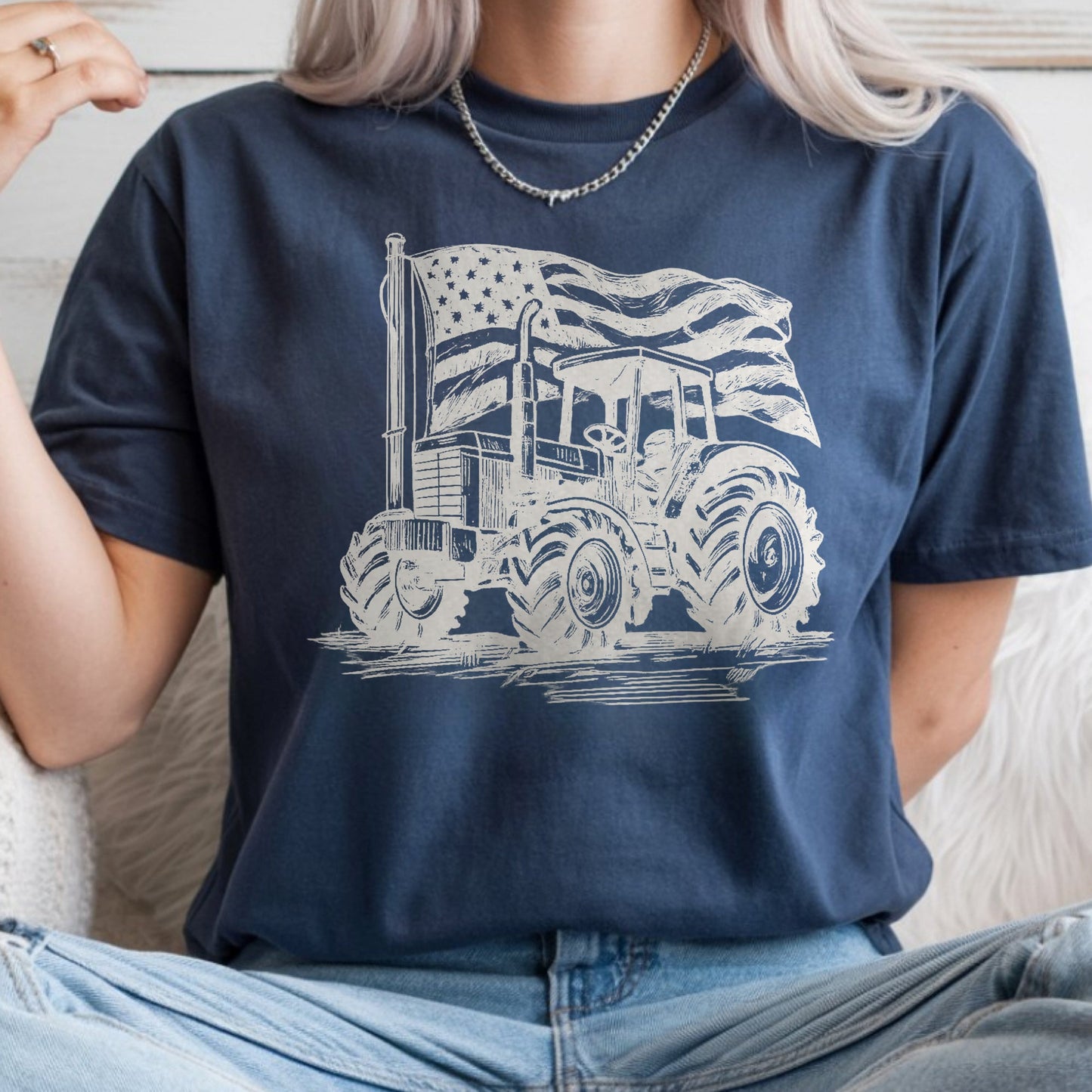 American Flag Tractor Comfort Shirt USA Independence Day Gift LM32 669217