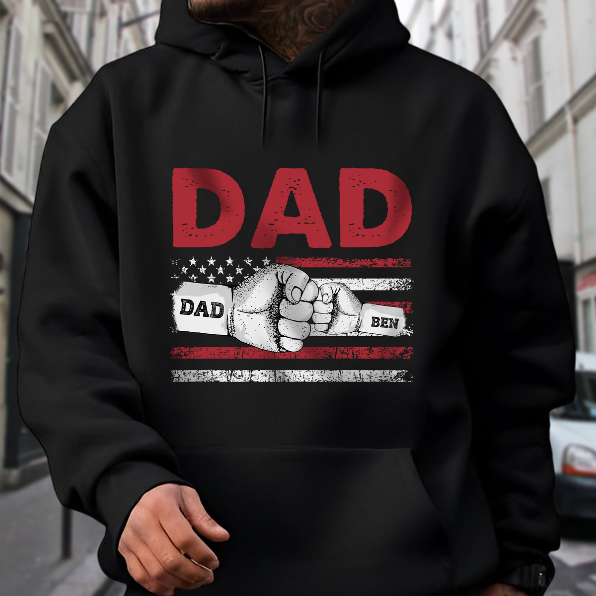 Custom Name Dad With Kids Hand-in-Hand Dark Shirt ¨C Personalized Father¡¯s Day Gift LM32 899613