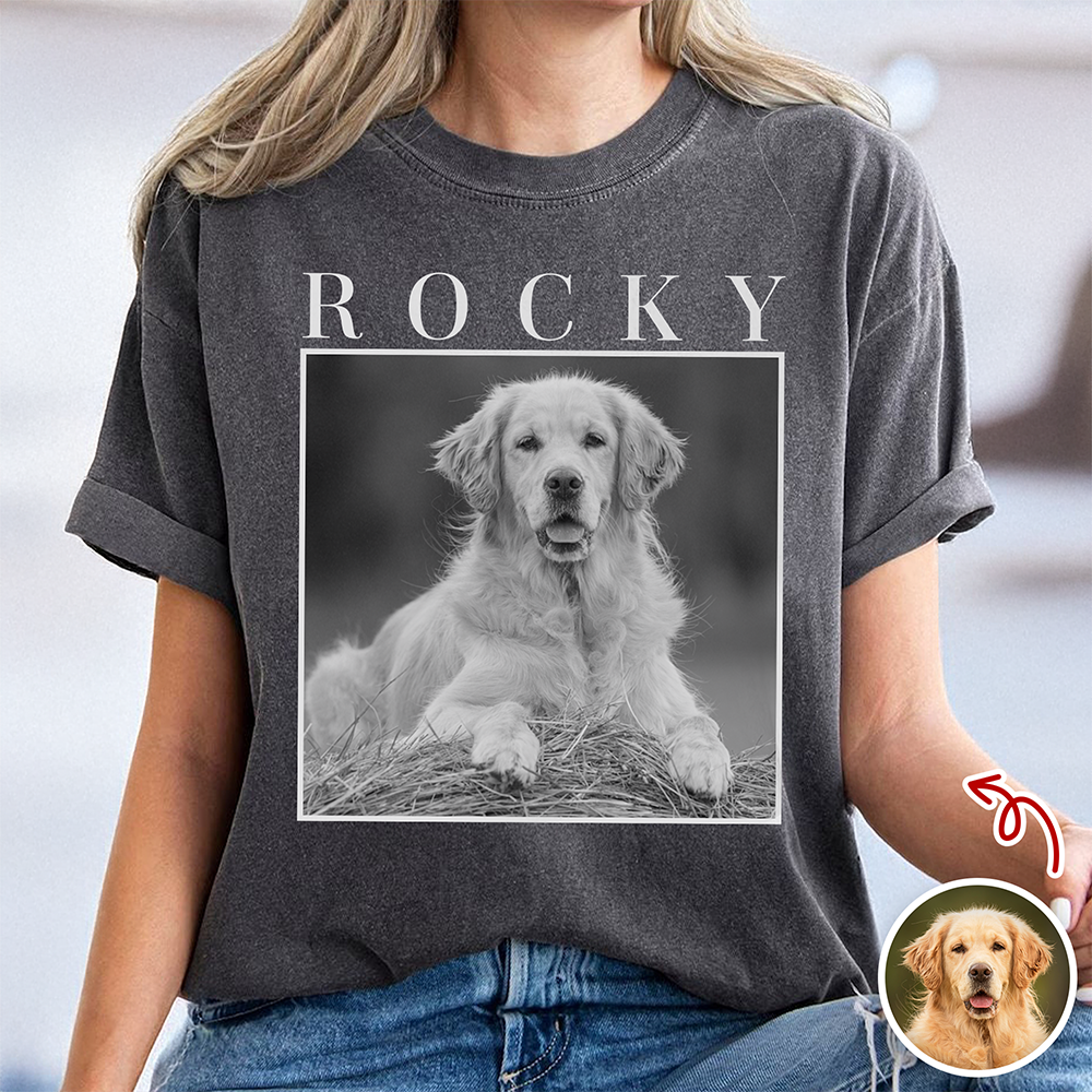 Custom Name & Photo Vintage Comfort Shirt Pet Memorial, Pet Lover Gift TH10 170375