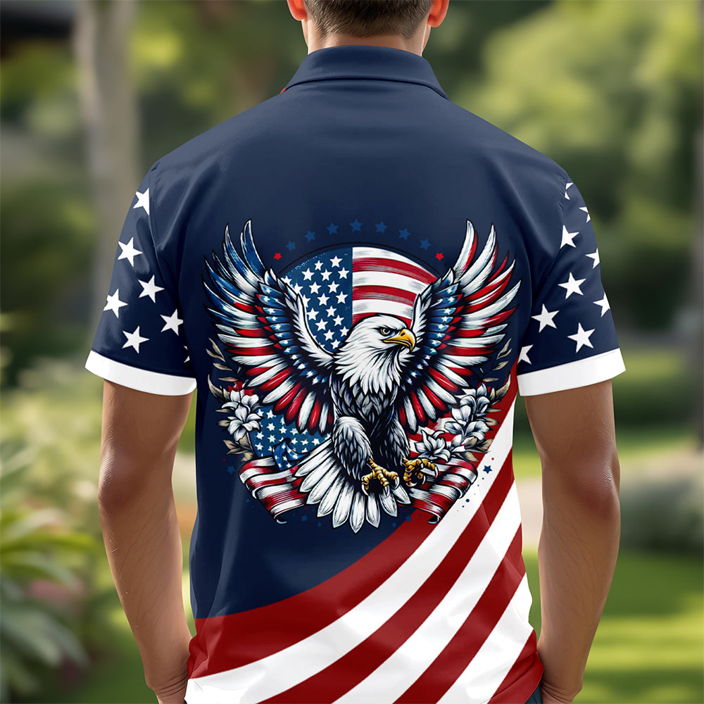 Custom Name American Pride Patriotic 250th Anniversary Eagle Polo Shirt HA75 921150