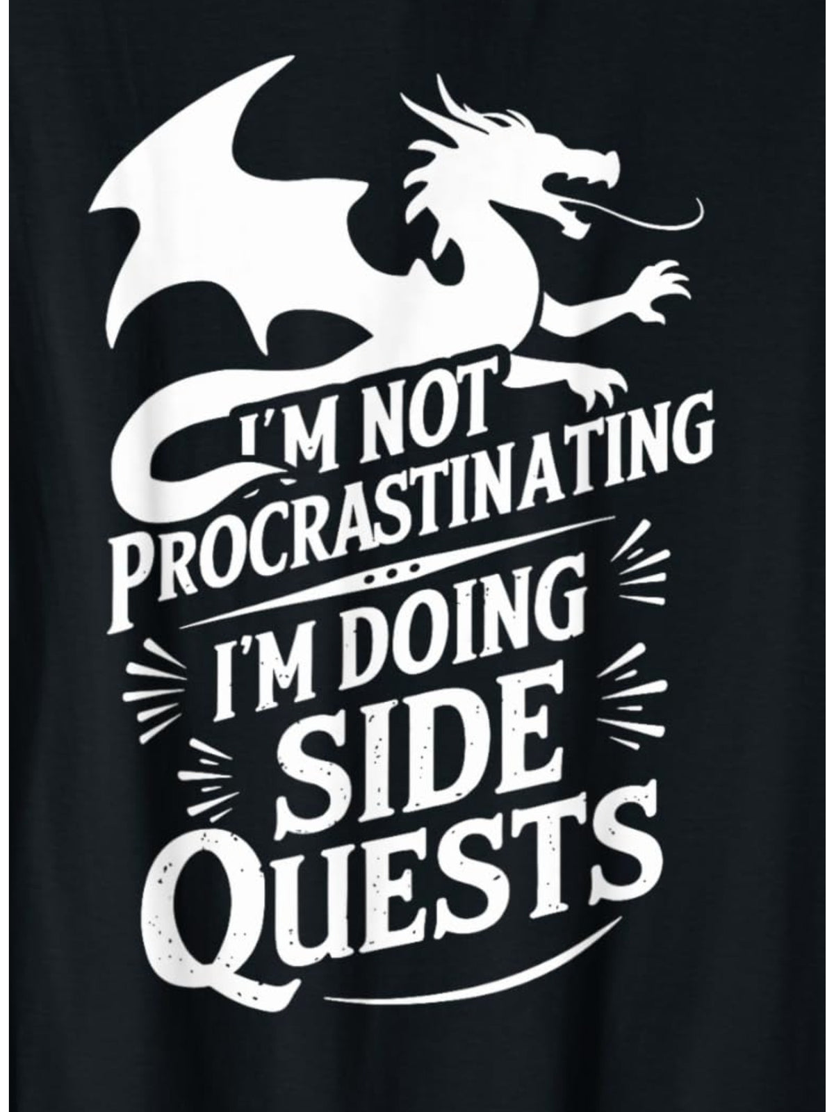 I'm Not Procrastinating I'm Doing Side Quests Retro Trendy Printed T-shirt, Men's Casual and Comfortable T-shirt Summer, Men's Short-sleeved Top for Everyday Activities Birthday Gift to Men