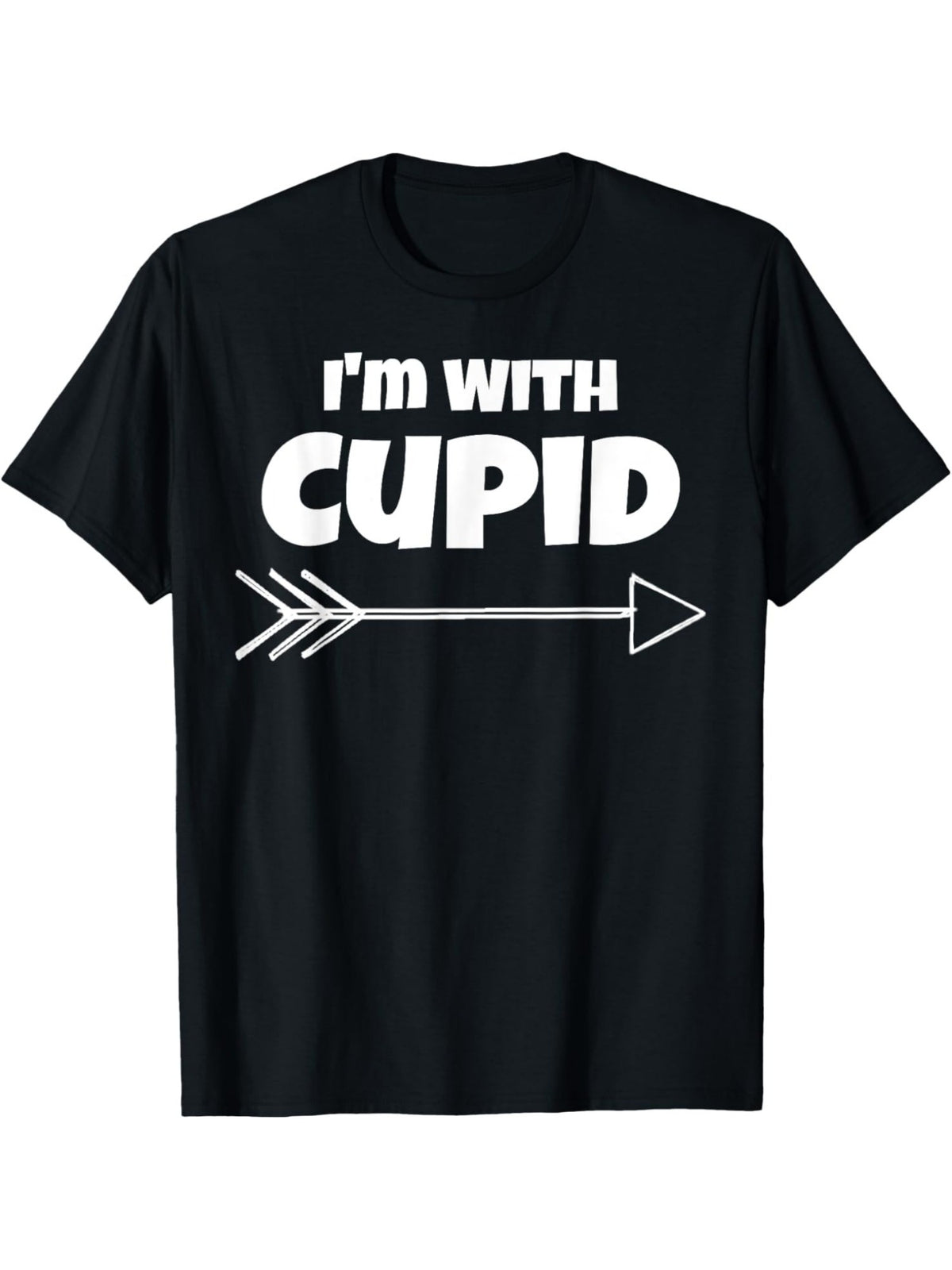 I'm With Cupid Funny Valentine'S Day Quotes Retro Trendy Printed T-shirt, Men'S Casual and Comfortable T-shirt Summer, Men'S Short-sleeved Top for Everyday Activities Birthday Gift To Men