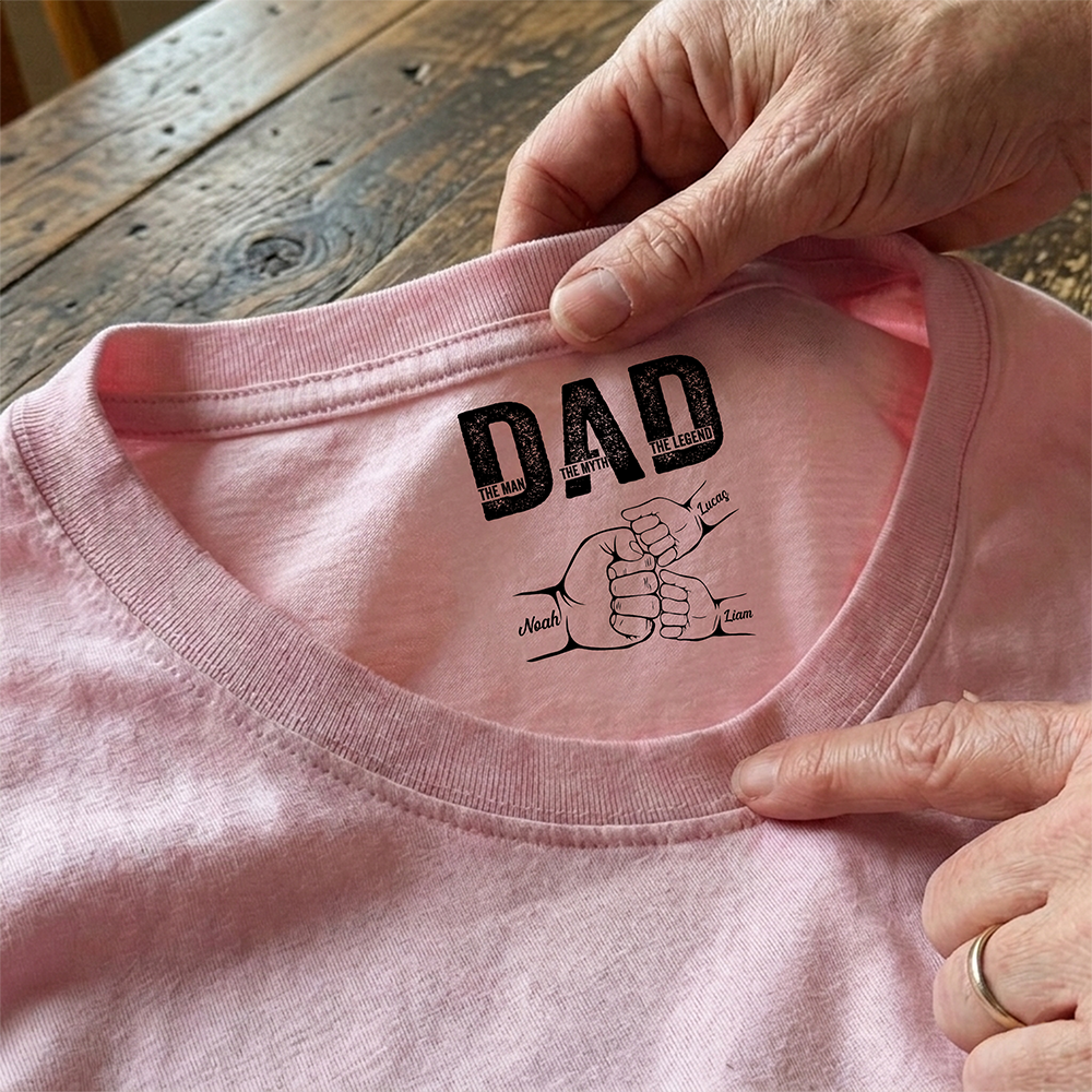 Custom Name Dad The Man The Myth The Legend Back Neck Shirt Personalized Father's Day Gift HA75 920792