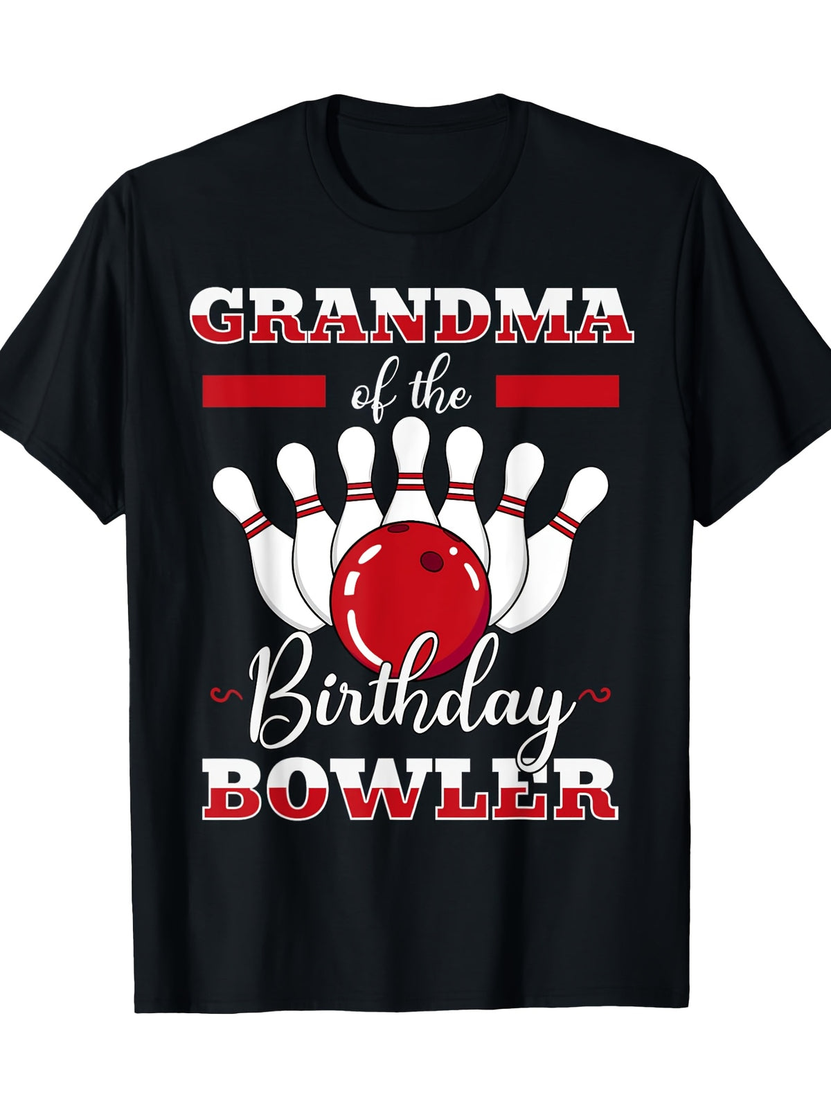 Grandma Of The Birthday Bowler Bday Bowling Celebration T-shirt 100% Cotton 180g