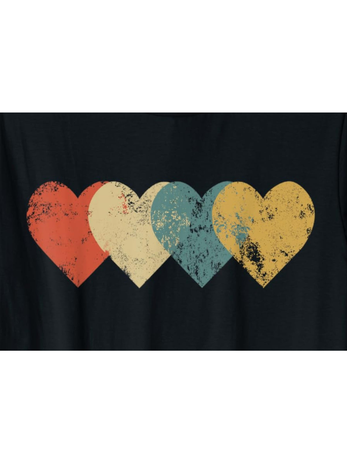 Vintage Hearts Cool Retro Valentines Day Gift Humor Vintage Printed T-shirt, Men'S Casual and Comfortable T-shirt Summer, Men'S Short-sleeved Top for Everyday Activities Birthday Gift to Men
