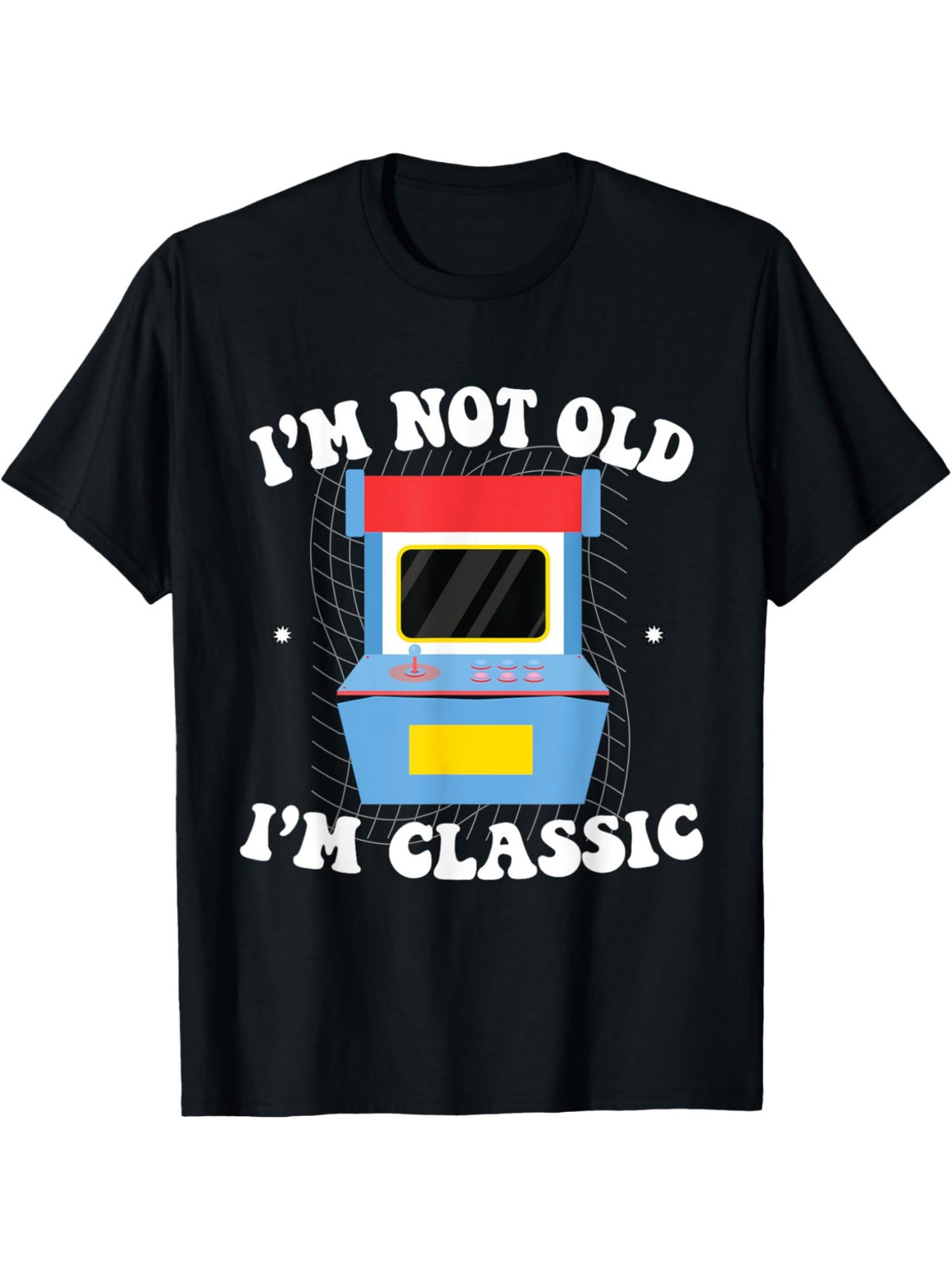 I'm Not Old I'm Classic Arcade Video Game Funny Saying Retro Trendy Printed T-shirt, Men'S Casual and Comfortable T-shirt Summer, Men'S Short-sleeved Top for Everyday Activities Birthday Gift to Men