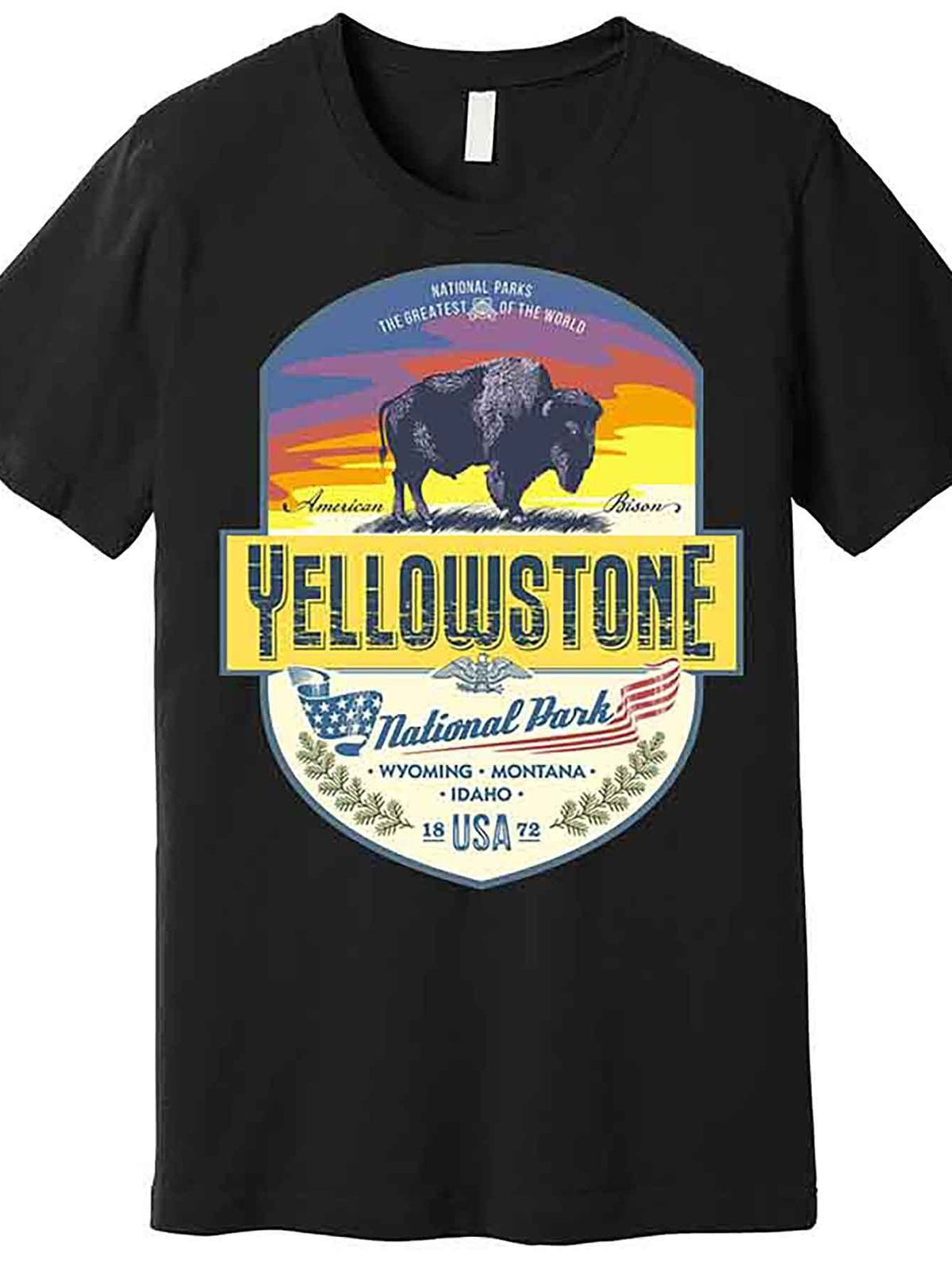 Yellowstone National Park Premium T-Shirt 228435 funny Men'S Short Sleeve Graphic T-shirt Collection black AA