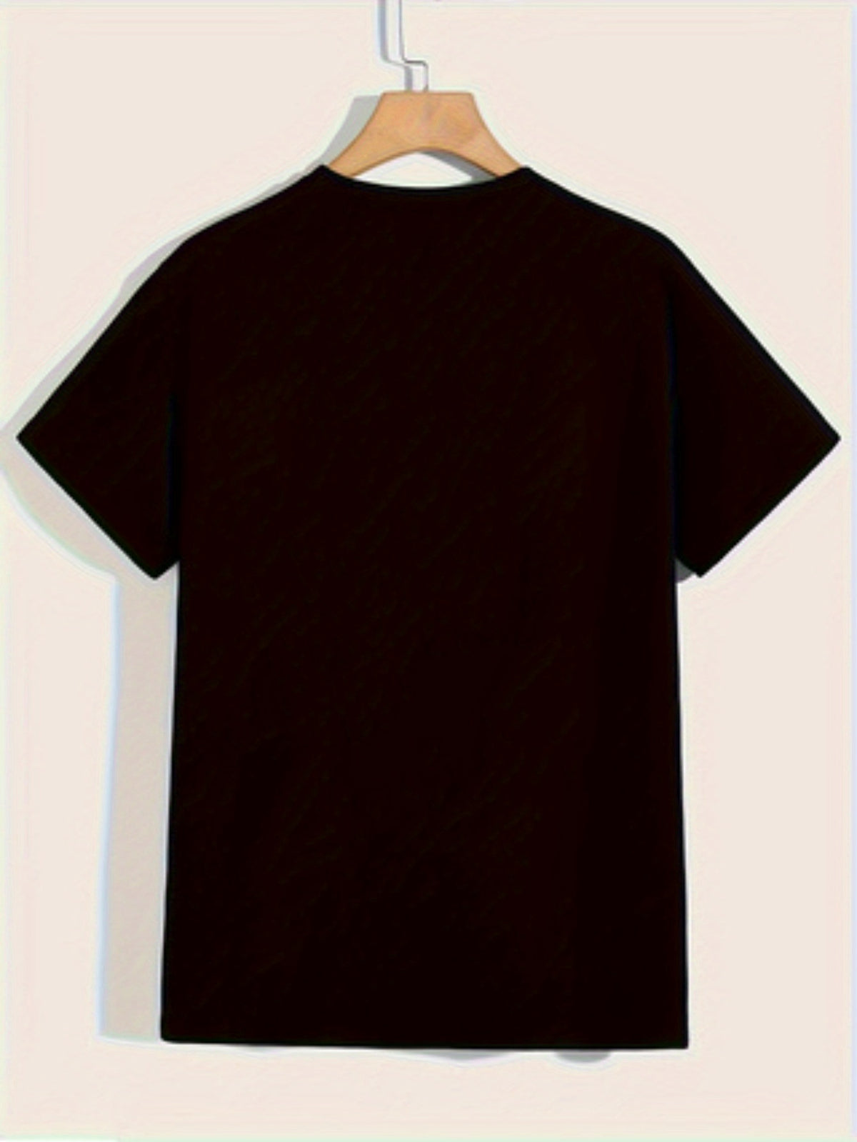 Men's Black Cross Print Cotton T-Shirt - 100% Cotton Relaxed Fit Short Sleeve Tee with "Threewords" Graphic, Lightweight 180gsm, Machine Washable, Casual Casual Attire, Mother's Day & Birthday Gift
