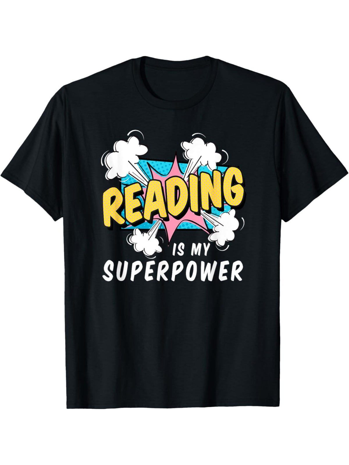 Reading Is My Superpower Funny Quotes Retro Trendy Printed T-shirt, Men'S Casual and Comfortable T-shirt Summer, Men'S Short-sleeved Top for Everyday Activities Birthday Gift Valentine'S Day Gift to Men
