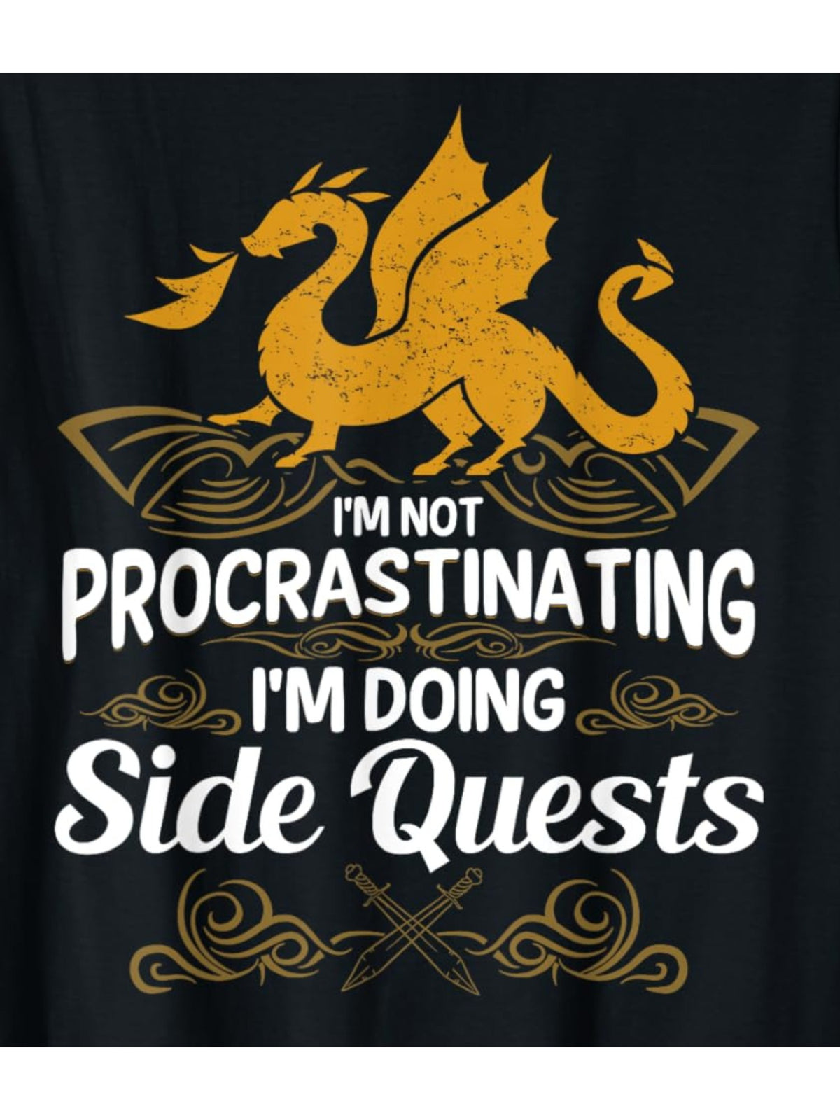I'm Not Procrastinating I'm Doing Side Quests Retro Trendy Printed T-shirt, Men'S Casual and Comfortable T-shirt Summer, Men'S Short-sleeved Top for Everyday Activities Birthday Gift to Men